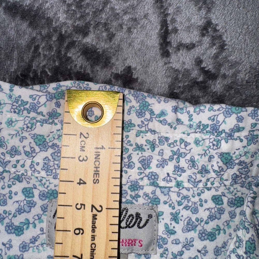 Wrangler Wrancher Womens Blue Floral Western Pearl Snap Short Sleeve Shirt M - Picture 12 of 13